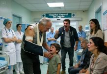 Un motociclista de 68 años que recibía tratamiento en el hospital escuchó el llanto de un niño pequeño… y lo que hizo a continuación transformó toda la sala en una escena que nadie esperaba