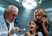 My 12-year-old daughter had been crying for days from jaw pain, unable to eat anything. My ex-husband dismissed it immediately: “It’s just a baby tooth. Stop overreacting.” The moment he left the house, I took her straight to the dentist. After the examination, the dentist suddenly turned off the lights and locked the door. His voice dropped, his hands slightly trembling. “Stay calm… I need to remove this immediately.” When I saw the sharp object he pulled from her gum, a chill ran through me. I called the police right away.