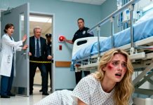 “Pay the rent or get out!” my father yelled over the phone while I was still in the hospital, my stitches barely closed. I tried to explain that I had just had surgery, but he snapped back, dripping with contempt, “What, you think you’re too good for this family?” I didn’t even get a word out before he suddenly slapped me so hard I hit the floor… The medical staff panicked and slammed the emergency alarm. When the police rushed in, they stopped cold at what they saw…