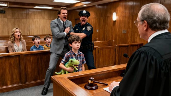 dreamina-2025-12-07-2966-A young boy stands before the judge's be...