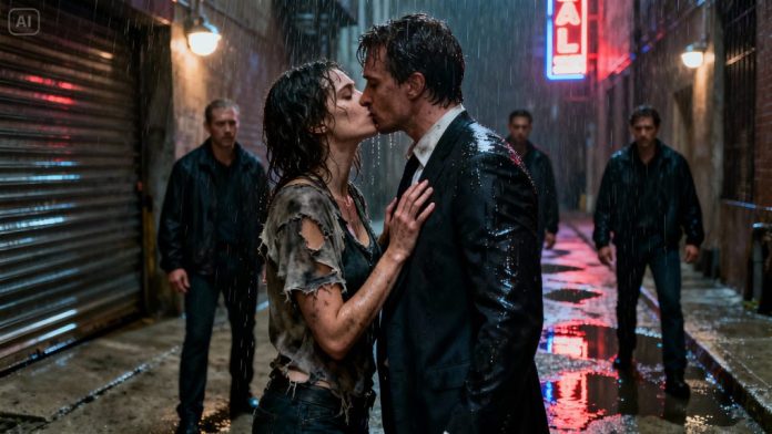 dreamina-2025-12-07-5709-A rugged, disheveled woman in torn, dirt...