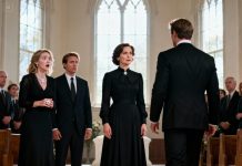 “6 years ago, my sister stole my millionaire fiancé — the man I was about to marry. Now, at our mother’s funeral, she walked in with him, flashing her diamond ring, and said, ‘Poor you, still alone at 38. I got the man, the money, and the mansion.’ I smiled, turned to her, and said, ‘Have you met my husband yet?’ When I called him over, her face went pale — because actually, my husband was…