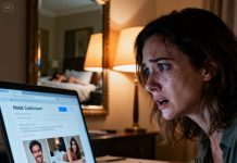 I only borrowed my husband’s laptop for a ten-minute Zoom meeting. While waiting for the connection, an email notification popped up: ‘Rosewood Suite — confirmed.’ I clicked it without thinking. Suddenly, dozens of photos appeared—my husband shirtless, smiling in a hotel room. But what broke me wasn’t him… it was the reflection in the mirror. The woman lying on the bed with him was someone I had called family. And that was only the beginning…