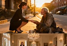 I was late to meet my fiancé’s millionaire father. I stopped to give my lunch to a homeless man. I walked into the mansion… and the homeless man was sitting at the head of the table.