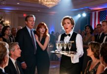 I went undercover as a server at my husband’s retirement party — because he’d told me bluntly, “It’s a work function. Wives aren’t invited.” But as I walked past a group of his coworkers with a tray of drinks, I heard one of them say, “He never stops bragging about his wife!” I glanced over at my husband — a young woman had her hand on his shoulder, whispering something that made his face flush. I stepped closer… and spotted a small name card on the display table, with my name placed in the seat of honor. In that moment, I understood: everything I had been suspecting… was pointed in the wrong direction. And the real truth was standing right behind that girl.