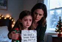 My 9-year-old daughter woke up on Christmas Eve clutching the note they left behind: “We needed a break from you. Don’t call.” The entire family had gone on a beach vacation without even looking back at her. I didn’t cry. I simply told her: “Alright, let’s show them what real loss feels like.” Four days later, when they returned, the scream that came from the kitchen signaled the beginning of their own nightmare.