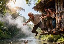 “Baja al río con los cocodrilos”, me susurró mi nuera mientras me empujaba al Amazonas. Mi hijo solo me miró y sonrió. Pensaron que mis 2 mil millones de dólares eran suyos. Pero más tarde ese día, cuando llegué a casa… estaba sentada en la silla esperando.