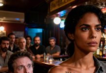 Un motociclista le arranca la camisa a una mujer negra en un bar, pero cuando se revela su tatuaje, se pone pálido y queda en shock.