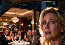 My daughter-in-law texted: “Mom, the dinner with his family got canceled. Let’s meet another time.” I believed her and stayed home alone. When I later drove past the restaurant, I froze: their entire family was raising glasses of champagne — paid for with a credit card under my name. Eighteen thousand dollars vanished in just one hour. I didn’t call. I didn’t text. I canceled the card immediately and watched from a distance as they were asked to repay the entire bill. My daughter-in-law’s face went pale… as if her whole world had just collapsed.