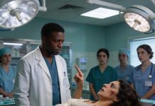 Un médico negro salva la vida de una mujer blanca, pero ella lo insulta y lo persigue: “Quiero un médico blanco”, y el final la deja arrepentida y avergonzada.