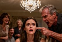 At a crowded family party, my father slammed his glass on the table and shouted, “If you don’t like it here, get out — now.” My mother turned away in embarrassment, and my brother laughed as guests watched me leave with nothing but my coat. What none of them realized was that being publicly disowned that night triggered a hidden clause in my grandfather’s will — one that transferred a luxury estate worth over 18 million dollars into my name within 24 hours.