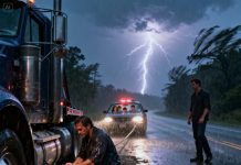 I was an exhausted truck driver caught in a violent storm when I pulled over to help a family stranded on the side of the road. I towed their car for free, and the father simply shook my hand before they drove away. I thought nothing of it—until two weeks later, when my boss summoned me to his office, and I walked in to find that same man sitting there, waiting for me.