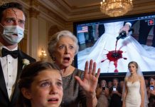 At my sister’s wedding, my mother unexpectedly slapped my daughter. “Why did you spill wine on the wedding dress?” she yelled, and my sister’s husband said, “Pay for the damage!” My daughter sobbed, “I didn’t do it! Please believe me!” But no one listened. When the staff offered to check the security camera footage, my mother and my sister’s husband suddenly turned pale…