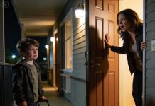 My mother said, “Let me take your son with me!” and then left to go on a trip with my sister’s family. That evening, someone was banging loudly on my door. I opened the door and saw my son, his eyes red and swollen, dragging a suitcase. “Mom… they said I don’t have a ticket… I can’t get on the plane…” But when they returned, they were confronted with a shocking truth.