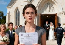 I never thought my own sister would say, “She’s unstable. Don’t invite her.” I stood outside the church, hands shaking, while her guests whispered and smiled. They thought I’d cry. Pay. Stay silent. But this time, I smiled and said, “I didn’t bring my wallet.” I brought proof. And as the sirens grew louder, I realized—this story was only beginning.