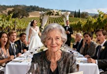 At my granddaughter’s wedding, I looked at the place card in front of me and saw it read: “The old lady who pays for everything.” The whole table snickered as if it were some great joke. I quietly lifted my glass with a faint smile. Then I opened a sealed envelope — my late husband’s final will — and read aloud: “Any descendant who insults, humiliates, or takes advantage of my wife… will forfeit their entire inheritance.” None of them had any idea. Least of all… the girl standing at the altar. The room fell silent in an instant.