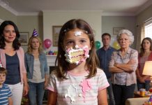 At my daughter’s 7th birthday party, my sister unexpectedly smeared the cake straight in her face. “Happy birthday! Surprise!” she yelled. My mother laughed loudly: “That’s hilarious!” My daughter stood still, her face covered in cake cream. Then she looked at me and said: “Mom, can I show everyone the present now?” Their smiles froze instantly