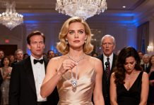 My husband made me serve drinks at his promotion party while his mistress sat in my seat, wearing my jewelry. His boss looked at me with pity. I smiled and kept serving. At midnight, his boss stood up to give a toast. He called my name. My husband’s face changed instantly. What happened next forced her to take off my necklace.