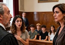 **Mi hermana dejó a sus cuatro hijos en mi casa, diciendo “solo por una hora”, pero nunca regresó. Doce años después, apareció con un abogado y me acusó de secuestrar a los niños. Cuando le entregué el sobre al juez, se quedó sin palabras y preguntó: ¿Saben los niños de esto? Le respondí: “No. Todavía no”.*