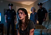 I thought my 25th birthday couldn’t get worse—until I was on the floor counting blows and my mother laughed. When the police arrived, one officer whispered, “Who did this to you?” Before I could answer, she smiled and said seven words that froze the room. The officers stared at her. Then at me. That was the moment I realized survival wasn’t the end of the story—it was the beginning.