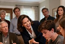 “Your son will never be able to buy a house in his entire life,” my sister laughed loudly, shattering the family dinner. My son lowered his head, his silence painfully heavy. I didn’t respond. I simply unlocked my phone and turned the screen toward her. The smile on her face vanished instantly, her complexion turning pale as if she had seen something she was never meant to see. The entire table froze, the clatter of forks and spoons hitting the floor echoing in the air. But I wasn’t finished yet—because what I was about to say next was what truly left everyone unable to breathe.