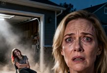 My daughter went completely silent for a week, not answering calls or texts. My gut told me something was wrong, so I drove to her place. My son-in-law answered the door with a relaxed smile. “She’s traveling,” he said. I nearly believed it—until a faint, familiar moan came from the locked garage. My heart clenched. I ran to the metal door. What I found inside broke my heart as a mother…