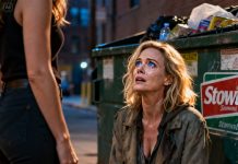 My ex-husband didn’t just leave me—he ruined me. Armed with high-priced lawyers, he stripped me of my home, my money, and any say I had left. “You’re nothing more than a homeless loser,” he said, like delivering a final verdict. Soon after, I found myself crouched by a trash bin behind a grocery store, trembling with hunger and shame. Then a woman stopped and looked at me. “May I ask,” she said calmly, “are you Mr. Hartfield’s daughter?” I turned toward her, and the next words she spoke changed everything…