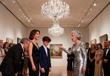 At the gala, my aunt pointed at my son and shouted in front of everyone, “He’s not qualified to be here. Go wait outside in the lobby!” My son lowered his head, his eyes turning red. I stayed calm, walked up beside her, and smiled lightly. “Are you sure about that?” Before she could understand, the manager hurried over and bowed. “Ma’am… the gallery has been fully prepared according to your instructions.” My aunt’s face instantly went pale