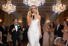 They ridiculed my mother on the wedding stage, right in front of 204 guests. I looked at my soon-to-be husband—and he laughed with them. My heart sank. I stood, brought the microphone to my lips, and said only one thing: “This wedding is over.” The room went completely silent—and everything changed from that moment on.