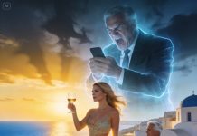 When I finally got to enjoy my first approved vacation in four years, on a quiet terrace in Santorini, my father-in-law—the CEO—called and snarled, “Do you really think you deserve this? Taking a holiday while others are stuck covering your work?” Then he added, “If laziness were a job title, you’d finally qualify—don’t bother coming back.” I laughed, hung up, and clinked glasses with the stranger sitting beside me—the CEO of our biggest competitor. When I returned home, chaos erupted…