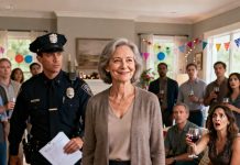 I walked into the housewarming party without a word. My daughter laughed, raised her glass, and asked in front of everyone, “How did you get here, Mom?” I smiled calmly and replied, “With him.” When the bailiff stepped forward, the room went dead silent. “Whose name is on the $950,000 loan?” he asked. My daughter started shaking. And in that moment, I understood—betrayal always has a price. And today, the bill came due.