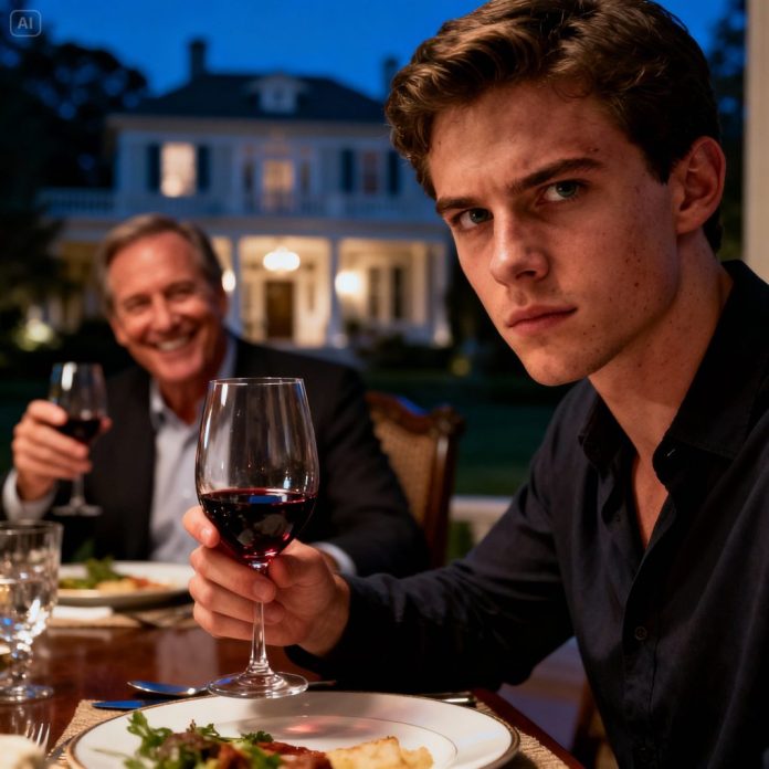 dreamina-2025-12-27-2582-A tense, cinematic dinner scene inside a...