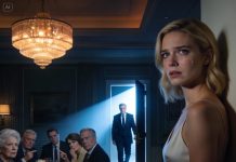 My grandmother and my mother’s brother’s family BLOCKED MY PATH at the dining table, sneering, “YOU DON’T BELONG TO THIS FAMILY.” Snickers and WHISPERED LAUGHTER echoed behind me. I lowered my head and said NOTHING — until THE DOOR SWUNG OPEN. A SHARPLY DRESSED MAN walked in, his COLD EYES sweeping the room before he asked calmly, “WHERE IS MY DAUGHTER?” THE ENTIRE ROOM FROZE IN DEAD SILENCE.