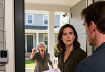 I changed the locks on my own house, and my mother-in-law panicked like she’d lost everything. She screamed on the phone, “Open the door! This is my son’s house!” My husband rushed over, pulling me aside. “Stay calm… don’t make this a big deal.” I stared him down. “Do you know why I changed the locks?” His face went pale. I handed him an envelope of documents and whispered, “Because I just read what your mother has been hiding.” And when he opened it… the begging began.