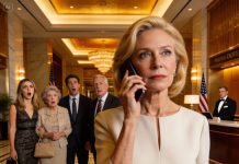 On a family trip, my daughter-in-law snapped at the front desk clerk, “Don’t speak to that old lady—she’s just the cleaning staff.” Her whole family laughed, and even my son joined in. I said nothing and bowed my head like they wanted. What none of them realized was that the hotel was mine. And after one brief phone call at the counter, every smile vanished from their faces.