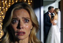 Right before the ceremony started, I stood there in shock when I saw my husband kissing my son’s fiancée. I moved to confront them, but my son held my hand and quietly said, “Mom, please don’t,” before giving me proof that chilled me to the bone. What came out in the middle of the wedding led to the police showing up, a public disgrace, and a dark secret that had been buried for fifteen years.