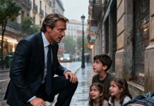 Se detuvo al ver a la mujer sin hogar desplomarse en la acera. Pero lo que dejó paralizado al multimillonario no fue ella, sino las gemelas que lloraban a su lado. Los ojos, la nariz, los hoyuelos… se parecían inquietantemente a los suyos. Se acercó y susurró: “¿Quién… eres?”. Un niño pequeño lo miró entre lágrimas y preguntó: “¿Señor… es usted nuestro papá?”. Se le encogió el corazón, y a partir de ese momento, su vida cambió de una manera que nunca imaginó.