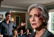 On my birthday, I stood in front of everyone with a bruised eye. The entire room fell silent. My son said proudly, “It was my wife — she taught her what respect means.” My daughter-in-law smirked. Then my brother walked up to my son and said one sentence that changed everything completely.