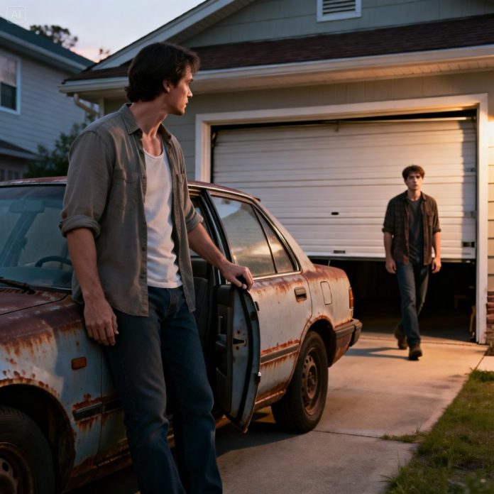 dreamina-2025-12-31-4401-A cinematic half-body shot in a suburban...