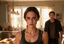 I went to bed bruised and silent after he hit me, letting him think he’d finally broken me. The next morning, the smell of pancakes filled the house. He smirked, “Good. You finally learned.” I didn’t answer. I just watched his face drain of color when he saw who was already sitting at the table. That was the moment he realized breakfast wasn’t forgiveness… it was a warning.