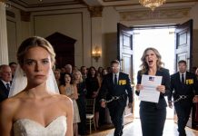 I knew she was planning to destroy me on my wedding day. “You lied about the inheritance, didn’t you?” she sneered. I stayed silent, letting her confidently step onto the stage with forged evidence. Just as the room erupted in whispers, the doors burst open. The FBI walked in—handcuffs ready. And in that moment, the price of her arrogance was paid in front of everyone.