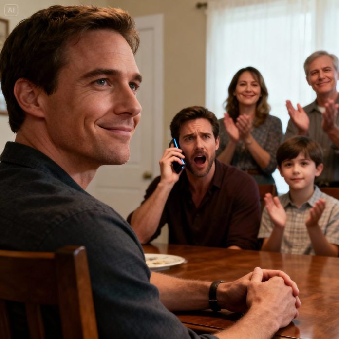 dreamina-2026-01-03-9843-A realistic American family dinner scene...