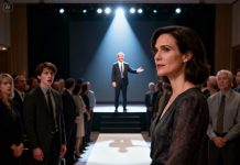 “Go sit in the back. You’re embarrassing me,” my brother hissed through clenched teeth at the awards ceremony. I stayed silent. Until his CEO walked in and the entire hall rose to its feet. She smiled and gestured toward me. “Ladies and gentlemen, allow me to introduce… the new owner of the company.” My brother stood frozen. And I understood — some silences exist for one reason only: to end contempt.