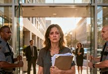 “My husband snapped, ‘Your sick mom is a burden—choose.’ My hands were shaking as I carried Mom out of our house, her breath thin, her eyes barely open. I slept beside her hospital bed that night, whispering, ‘I’m here… I won’t leave.’ The next morning, I walked into work—and security blocked the door. ‘You’re terminated,’ they said. Then my phone buzzed with one message from my husband: ‘Check your email.’ I opened it… and realized he’d been planning this for months. But he forgot one thing: I kept the receipts.”