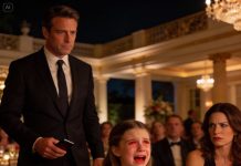 “There’s no place for cheap kids like yours at this party,” my sister sneered. My daughter burst into tears. My husband looked around the room… then down at our child, and quietly took out his phone. No warning. No argument. He stood up and said just one sentence—one that froze champagne glasses midair. And in that moment, I knew this night would not end peacefully.