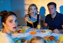 Sunday brunch was buzzing when my five-year-old daughter looked up and asked sweetly, “Mom… why is Aunt Lisa holding Dad’s gold card?” The table went dead silent. A mimosa glass shattered as it slipped from my sister-in-law’s hand. My husband’s face drained of color. My chest clenched — because in that instant, a memory I had fought to forget came flooding back.