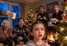 Christmas was already tense when my seven-year-old niece tugged my sleeve and whispered, “Auntie… why does Grandma cry in the bathroom?” Before I could stop her, she marched into the living room, pointed at the tree, and blurted, “Santa didn’t bring gifts last year because Uncle stole the money, right?” The room went dead. My brother’s smile cracked. My mom dropped her cup. I stared at that tiny girl—shaking but brave—and realized she didn’t ruin Christmas… she exposed the lie that was ruining our family.
