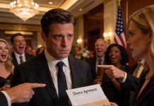 I showed up at the opening party of my wife’s law firm, only to see people laughing and pointing at me, saying, “The test husband is here.” Then my wife handed me an envelope and said, “The firm’s first case is divorcing you. Sign it and leave.” I walked away and quietly canceled every expense, every party, every trip, and withdrew the twenty-million-dollar investment from her company. Minutes later, my phone lit up with 456 missed calls… and someone showed up at my door.