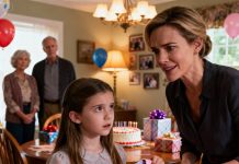 On my daughter’s eighth birthday, my parents gave her a pink dress. She looked happy—until she suddenly went still. “Mom… what’s this?” I leaned in, and my hands began to tremble. There was something inside the lining—something placed there on purpose. I didn’t cry. I didn’t cause a scene. I just smiled and said, “Thank you.” By the next morning, my parents wouldn’t stop calling… because they knew I’d found it.