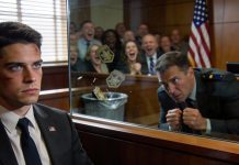 He tore the sergeant stripes off my chest and sneered, “Real combat veterans don’t end up like this.” The crowd laughed as he tossed them in the trash. I didn’t argue. I didn’t explain. Eight months later, I sat in the courtroom while the verdict was read. He started sobbing, whispering, “Please.” I finally met his eyes—because the truth he mocked was the evidence that buried him.